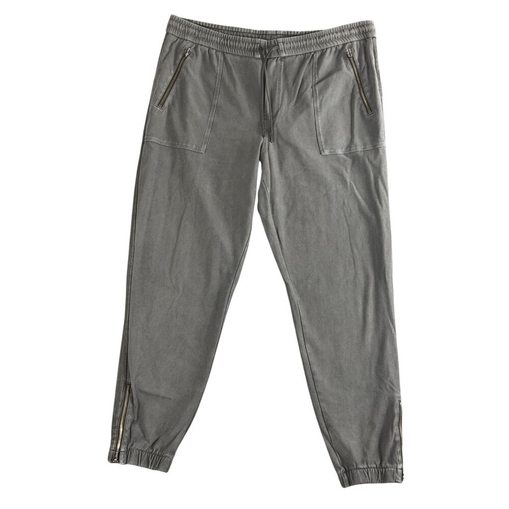 Athleta Brooklyn Womens Gray Jogger Pants Size 16 Ankle Zip Utility Cotton